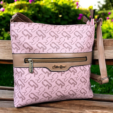 Cotton Road Sling Bag: PINK BRANDED Synthetic Leather Sling Bag