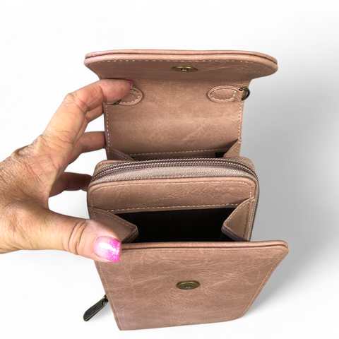 Cotton Road Sling Bag: PINK PU Leather Mini Sling