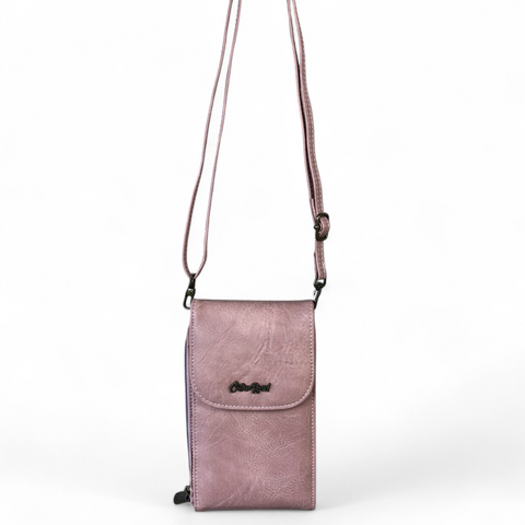 Cotton Road Sling Bag: PINK PU Leather Mini Sling Bag