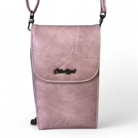 Cotton Road Sling Bag: PINK PU Leather Mini Sling Bag