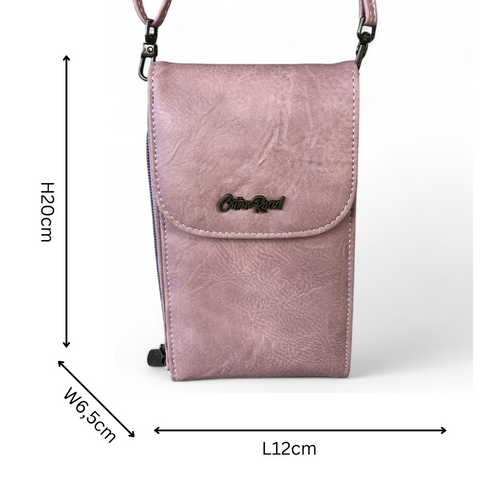 Cotton Road Sling Bag: PINK PU Leather Mini Sling Bag