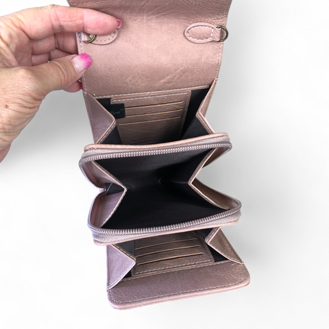 Cotton Road Sling Bag: PINK PU Leather Mini Sling Bag