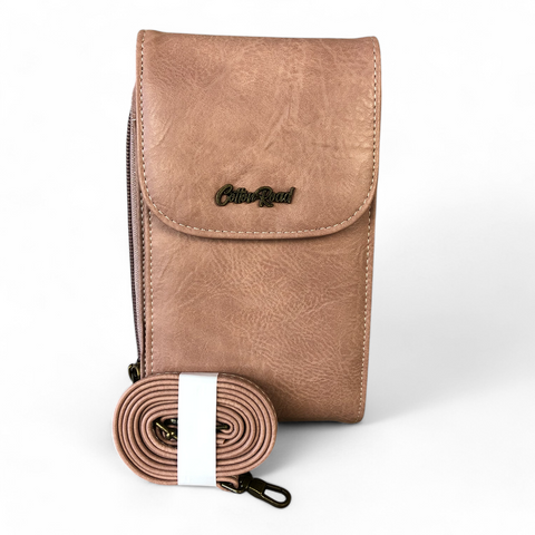 Cotton Road Sling Bag: PINK PU Leather Mini Sling Bag