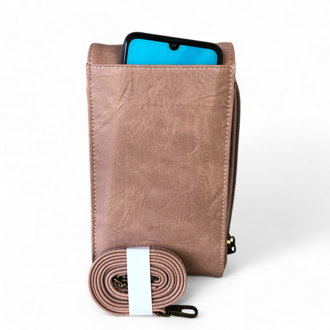 Cotton Road Sling Bag: PINK PU Leather Mini Sling Bag