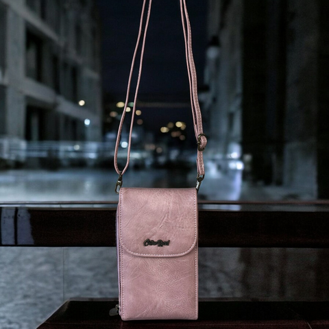 Cotton Road Sling Bag: PINK PU Leather Mini Sling Bag