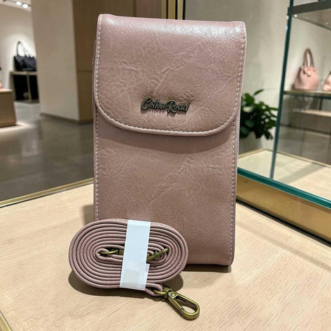 Cotton Road Sling Bag: PINK PU Leather Mini Sling