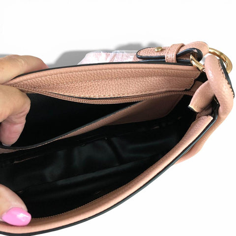 Cotton Road Sling Bag: PINK PU Leather Sling Bag with Shoulder Strap