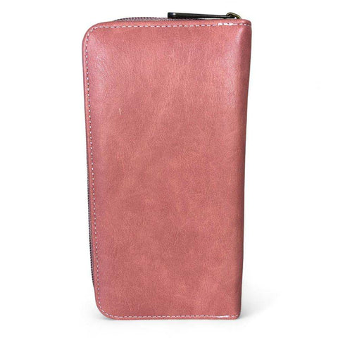 Cotton Road Sling Bag: PINK PU Leather with Shoulder Strap and Matching Wallet