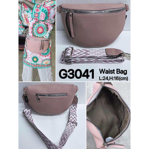 Cotton Road Sling Bag: Pink PU Leather Cross Body & Waist Bag for Style and Convenience