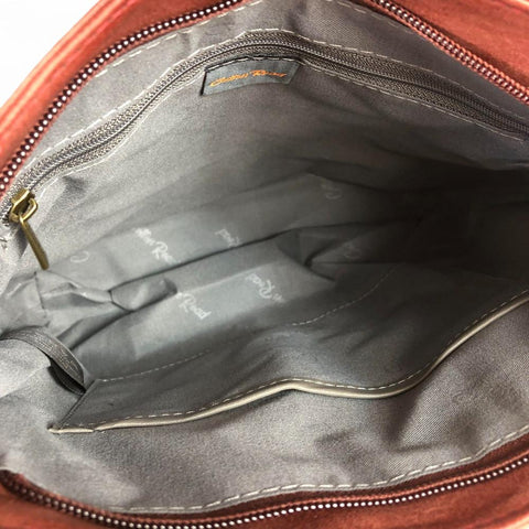 Cotton Road Sling Bag: RED PU Leather Sling Bag with Pockets