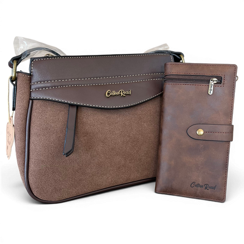 Cotton Road Sling Bag: Stylish COFFEE BROWN PU Leather Crossbody with Matching Wallet