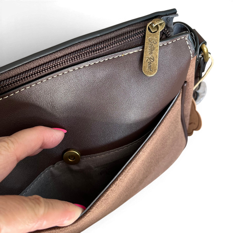 Cotton Road Sling Bag: Stylish COFFEE BROWN PU Leather Crossbody with Matching Wallet