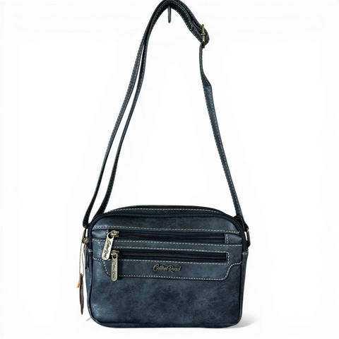 Cotton Road Sling Bag: Stylish Charcoal Black PU Leather Sling