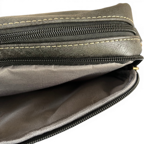 Cotton Road Sling Bag: Stylish Charcoal Black PU Leather Sling