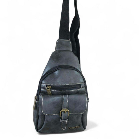 Cotton Road Sling Bag: UNISEX Black PU Leather for Stylish Everyday Use