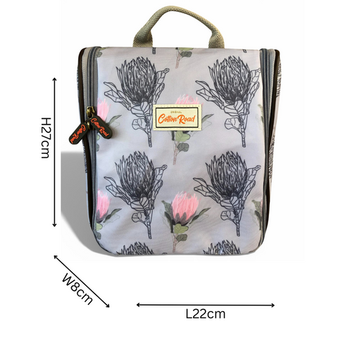 Cotton Road Toiletry Bag: BLUE PROTEA PVC Hanging Vanity Bag