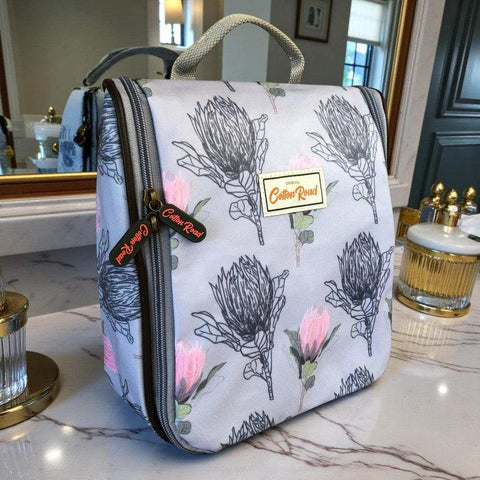 Cotton Road Toiletry Bag: BLUE PROTEA PVC Hanging Vanity Bag