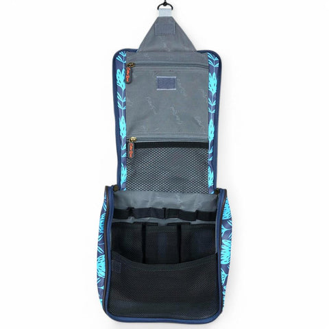 Cotton Road Toiletry Bag: BLUE PVC Hanging Vanity Bag with PROTEAS