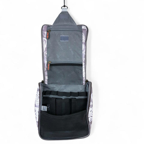 Cotton Road Toiletry Bag: BROWN PVC Hanging Vanity Bag with PAISLEY Print