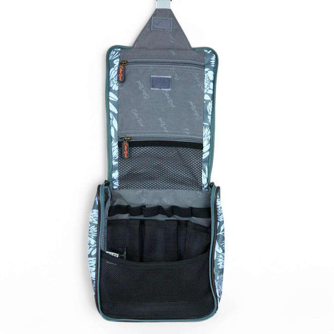 Cotton Road Toiletry Bag: GREEN PVC Hanging Vanity Bag with PROTEAS