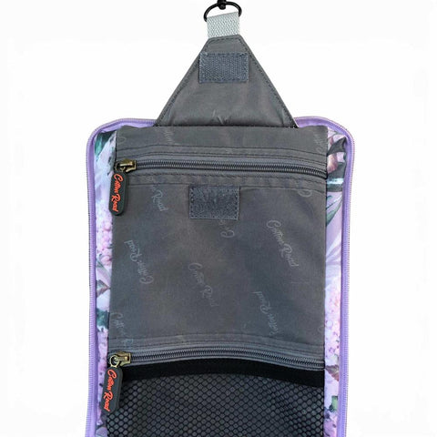 Cotton Road Toiletry Bag: LILAC FLORAL PVC Hanging Vanity Bag