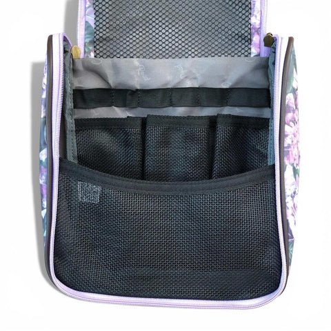 Cotton Road Toiletry Bag: LILAC FLORAL PVC Hanging Vanity Bag