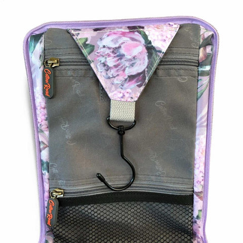 Cotton Road Toiletry Bag: LILAC FLORAL PVC Hanging Vanity Bag