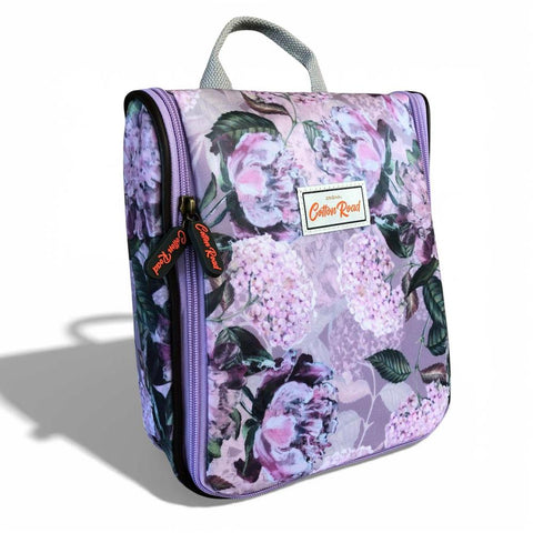 Cotton Road Toiletry Bag: LILAC FLORAL PVC Hanging Vanity Bag