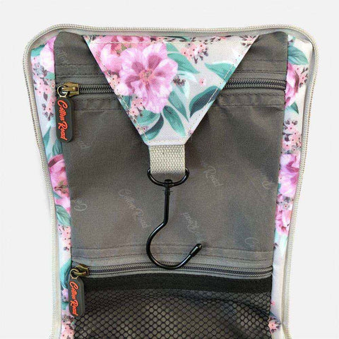 Cotton Road Travel Bag: MINT GREEN FLORAL PVC Overnight with Matching Hanging Vanity Set