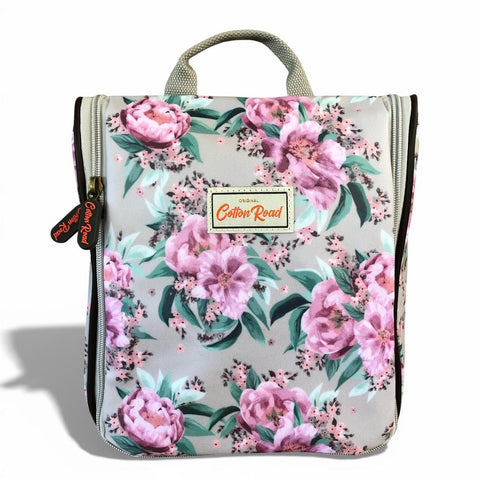 Cotton Road Toiletry Bag: MINT GREEN FLORAL PVC Hanging Vanity Bag