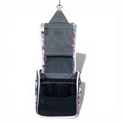 Cotton Road Toiletry Bag: PINK FLORAL PVC Hanging Vanity Bag