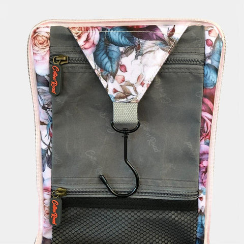 Cotton Road Toiletry Bag: PINK FLORAL PVC Hanging Vanity Bag