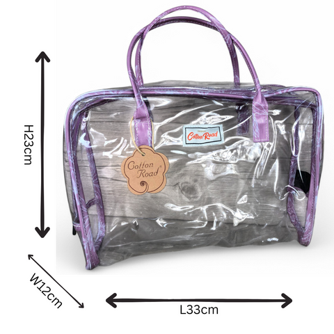 Cotton Road Toiletry Bag: PINK PVC 4pce Vanity Toiletry Set with PROTEAS