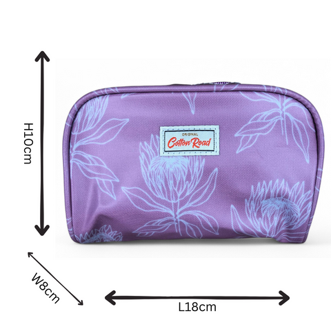 Cotton Road Toiletry Bag: PINK PVC 4pce Vanity Toiletry Set with PROTEAS