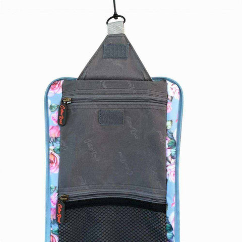 Cotton Road Travel Bag: BLUE FLORAL PVC Overnight Bag with Matching Vanity