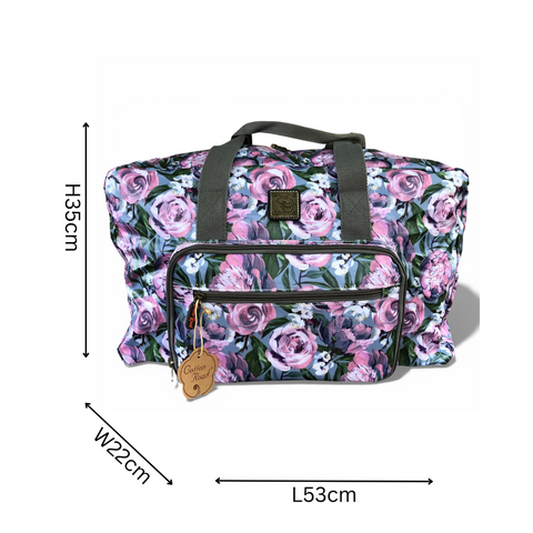 Cotton Road Travel Bag: BLUE PVC Foldaway WEEKENDER Bag and Matching Vanity Bag Set