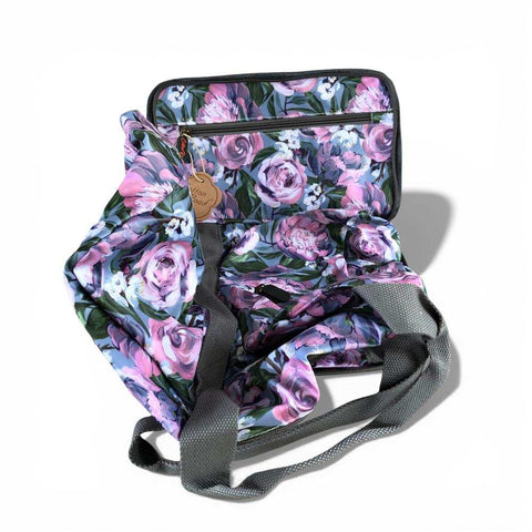 Cotton Road Travel Bag: BLUE PVC Foldaway WEEKENDER Bag and Matching Vanity Bag Set