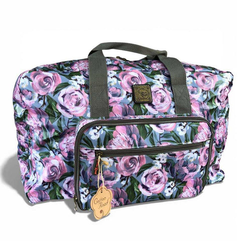 Cotton Road Travel Bag: BLUE PVC Foldaway WEEKENDER Bag and Matching Vanity Bag Set