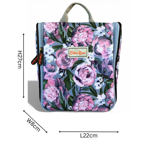 Cotton Road Travel Bag: BLUE PVC Foldaway WEEKENDER Bag and Matching Vanity Bag Set