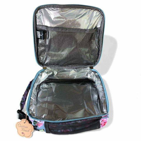 Cotton Road Travel Bag: Blue Floral PVC Overnight with Matching Cooler Vanity