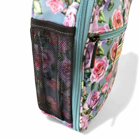 Cotton Road Travel Bag: Blue Floral PVC Overnight with Matching Cooler Vanity