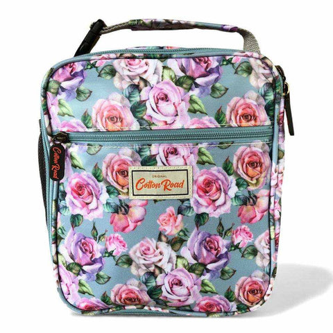 Cotton Road Travel Bag: Blue Floral PVC Overnight with Matching Cooler Vanity