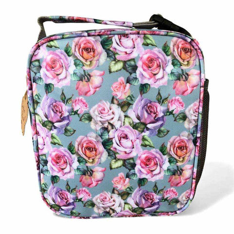 Cotton Road Travel Bag: Blue Floral PVC Overnight with Matching Cooler Vanity