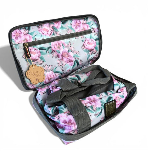 Cotton Road Travel Bag: MINT GREEN FLORAL PVC Foldaway WEEKENDER Travel Bag