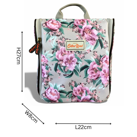 Cotton Road Travel Bag: MINT GREEN FLORAL PVC Foldaway WEEKENDER with Matching Vanity Bag Set