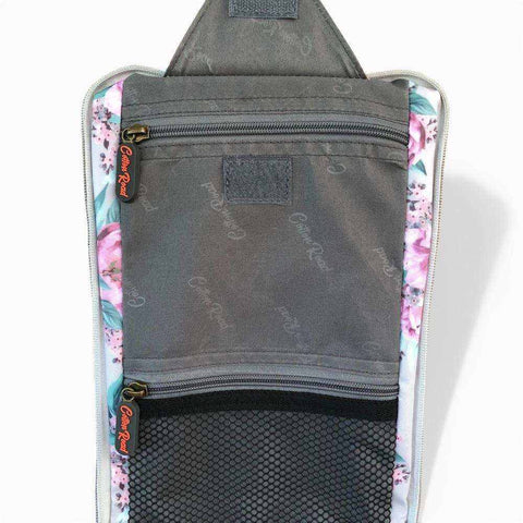 Cotton Road Travel Bag: MINT GREEN FLORAL PVC Foldaway WEEKENDER with Matching Vanity Bag Set