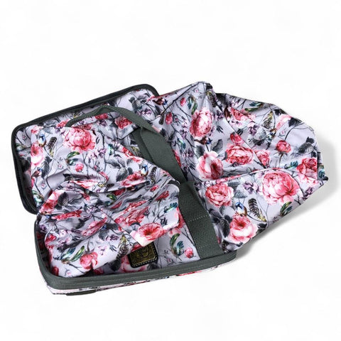Cotton Road Travel Bag: PINK FLORAL PVC Foldaway WEEKENDER Travel Bag