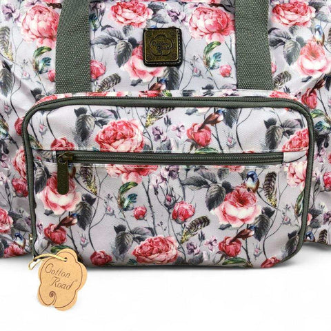 Cotton Road Travel Bag: PINK FLORAL PVC Foldaway WEEKENDER for Stylish Trips