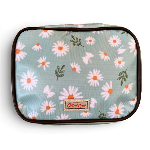 Cotton Road Travel Bag: TURQUOISE DAISY WEEKENDER with Matching Vanity Set