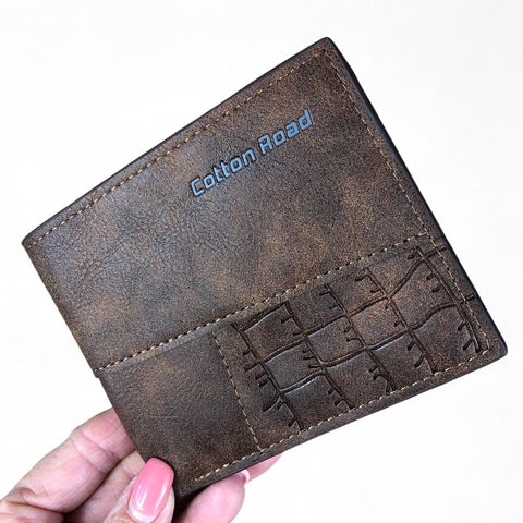 Cotton Road Wallet: BROWN MENS PU Leather Wallet
